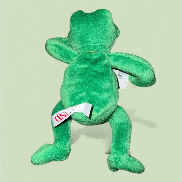 HTF Vintage Gund Flash The Frog Bean Bag Plush With Tags - Picture 2 of 2